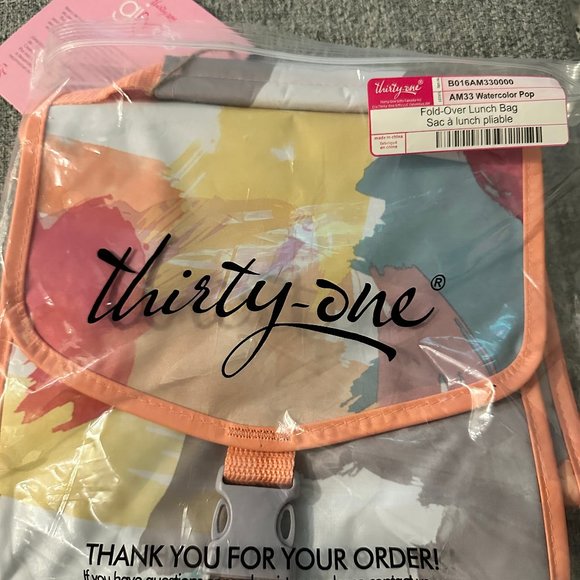 Thirty-One Watercolor Fold-Over Lunch Bag - Picture 3 of 3